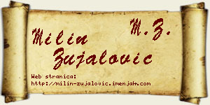 Milin Zujalović vizit kartica